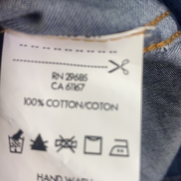 Pendleton -Vintage Dark Denim Button Up With Floral on Shoulder & Back XXS - Picture 7 of 9